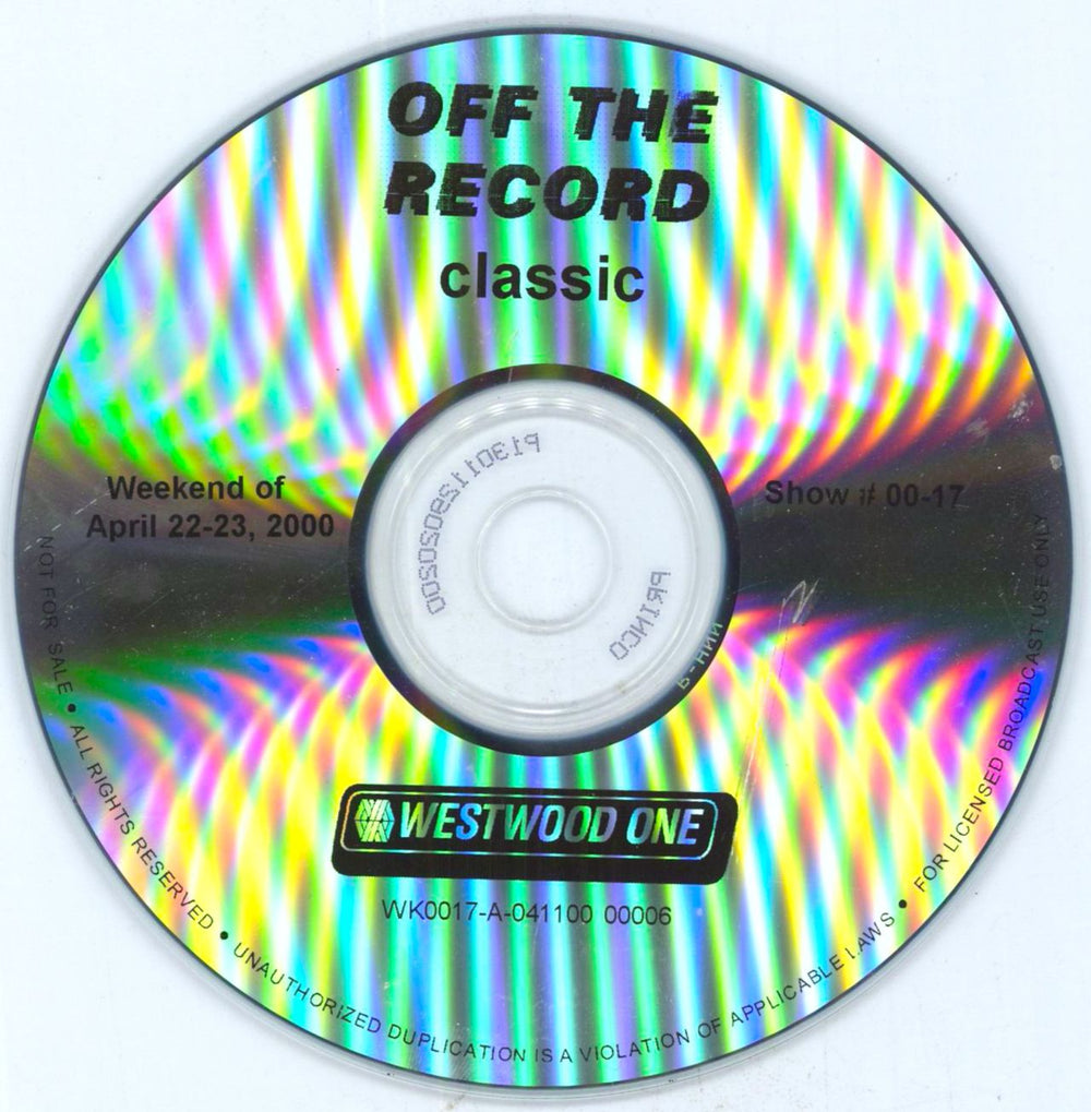 Paul McCartney and Wings Off The Record Classic US CD-R acetate #00-17