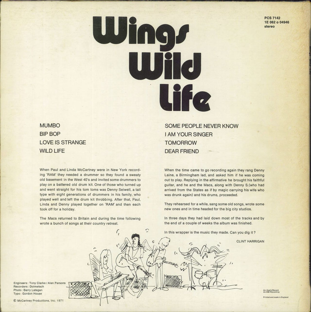 Paul McCartney and Wings Wild Life - 2nd UK vinyl LP album (LP record)