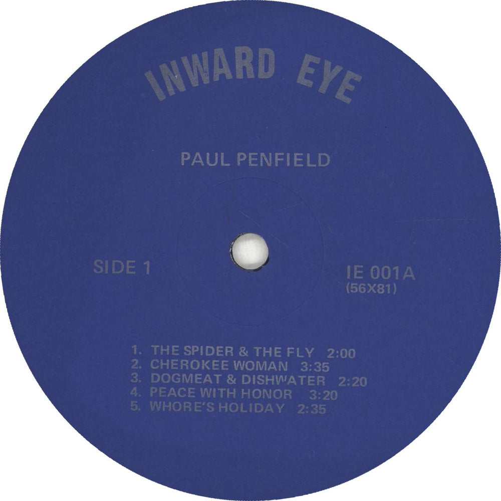 Paul Penfield Inward Eye - Autographed US vinyl LP album (LP record) QMYLPIN700729