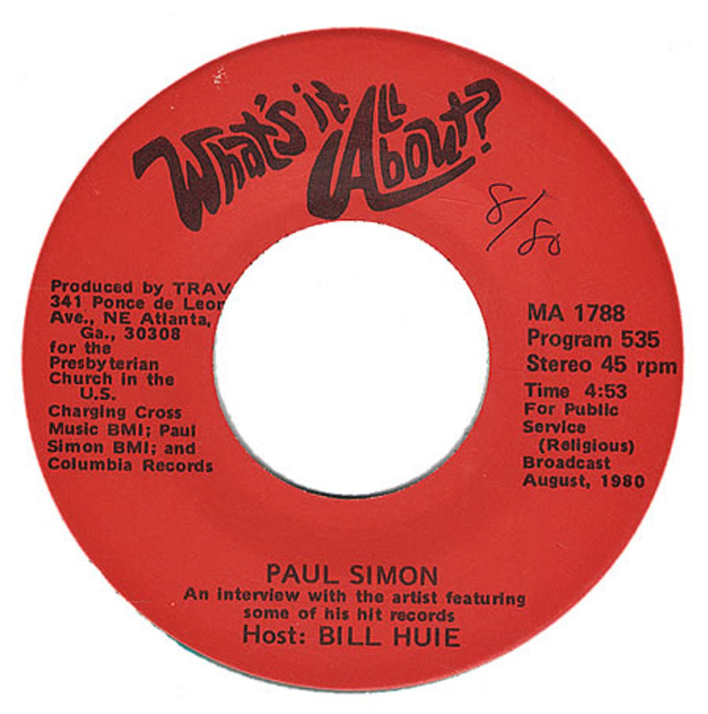 Paul Simon What's It All About US Promo 7" vinyl single (7 inch record / 45) MA1788