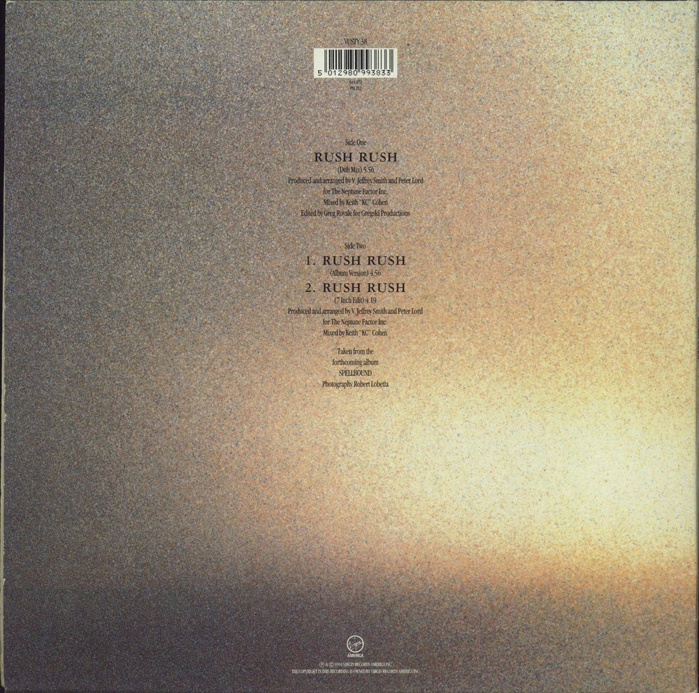 Paula Abdul Rush Rush UK 12" vinyl picture disc (12 inch picture record) 5012980993833