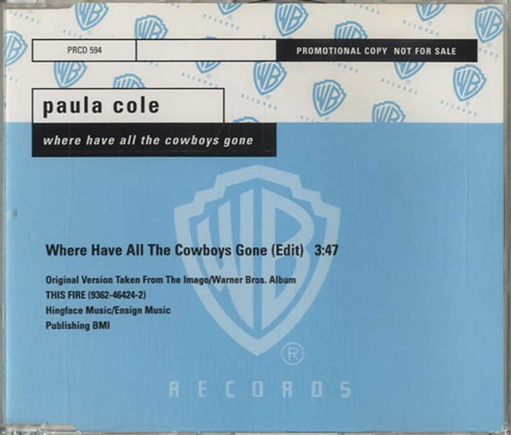 Paula Cole Where Have All The Cowboys Gone German Promo CD single (CD5 / 5") PRCD594