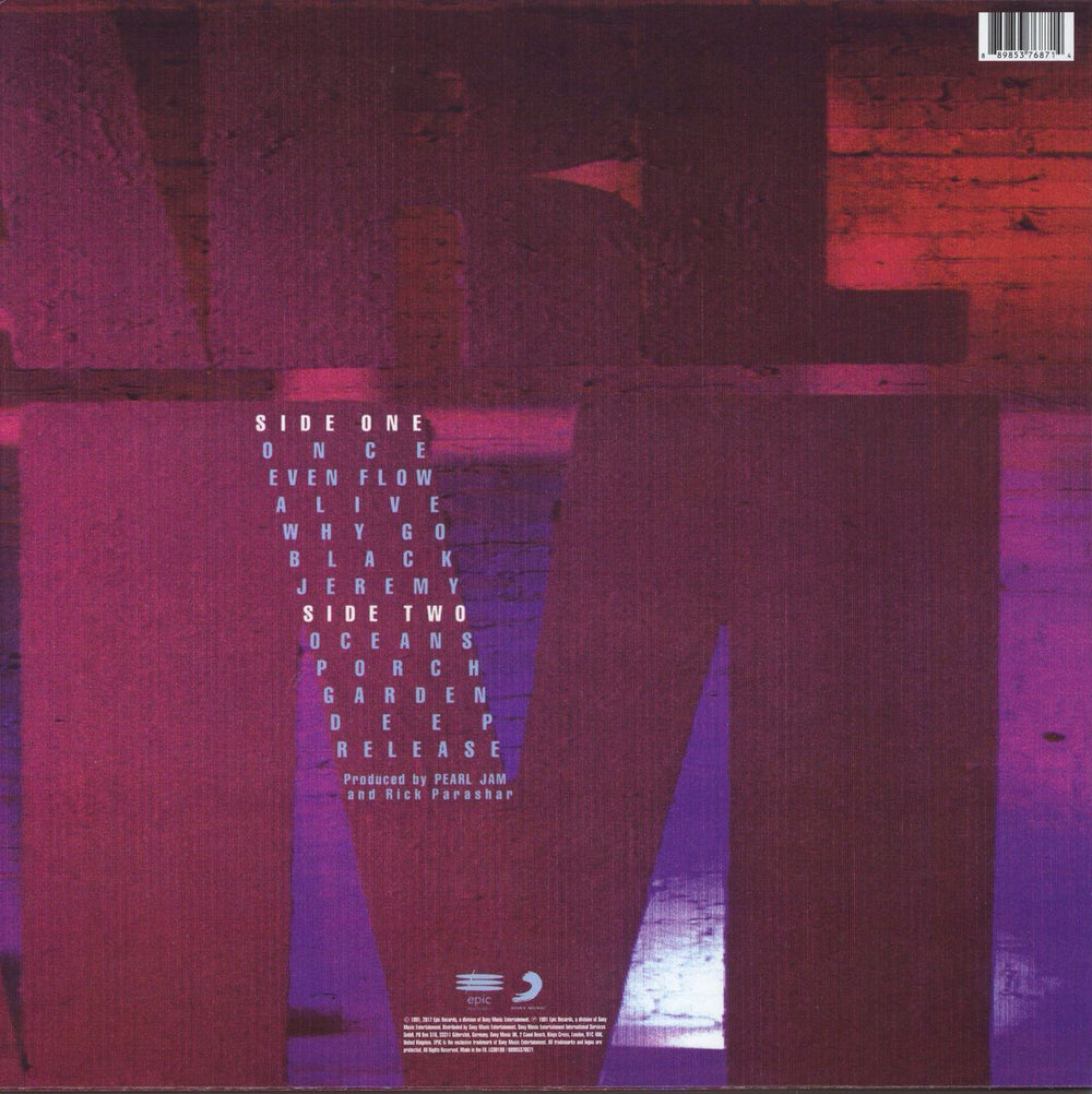 Pearl Jam Ten - EX UK vinyl LP album (LP record) 889853768714