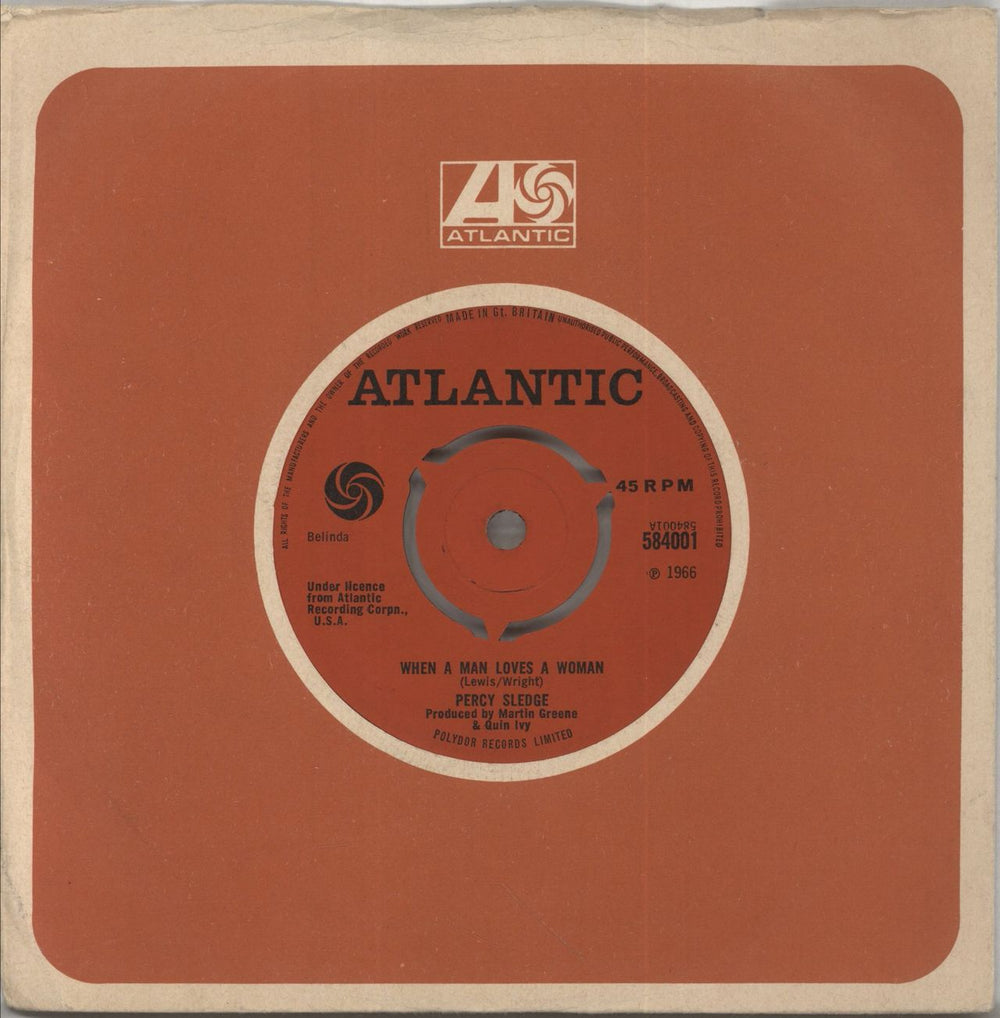 Percy Sledge When A Man Loves A Woman - 4pr UK 7" vinyl single (7 inch record / 45) 584001