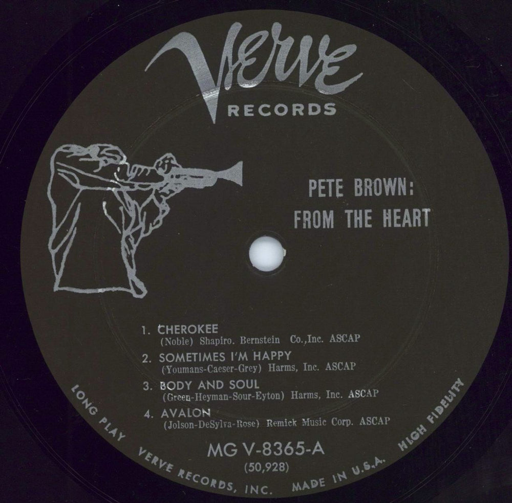 Pete Brown (Jazz) From The Heart US vinyl LP album (LP record) PBOLPFR781962