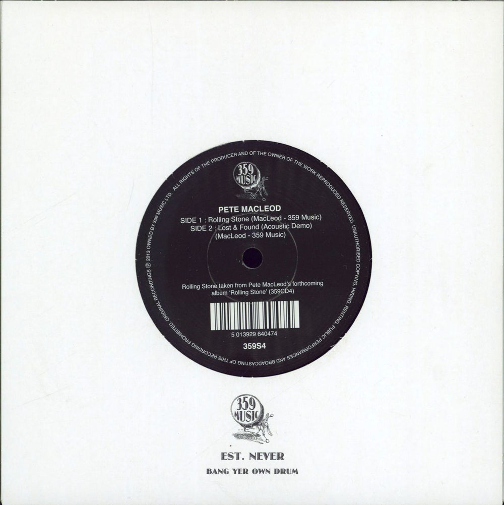 Pete MacLeod Rolling Stone UK 7" vinyl single (7 inch record / 45) 5013929640474