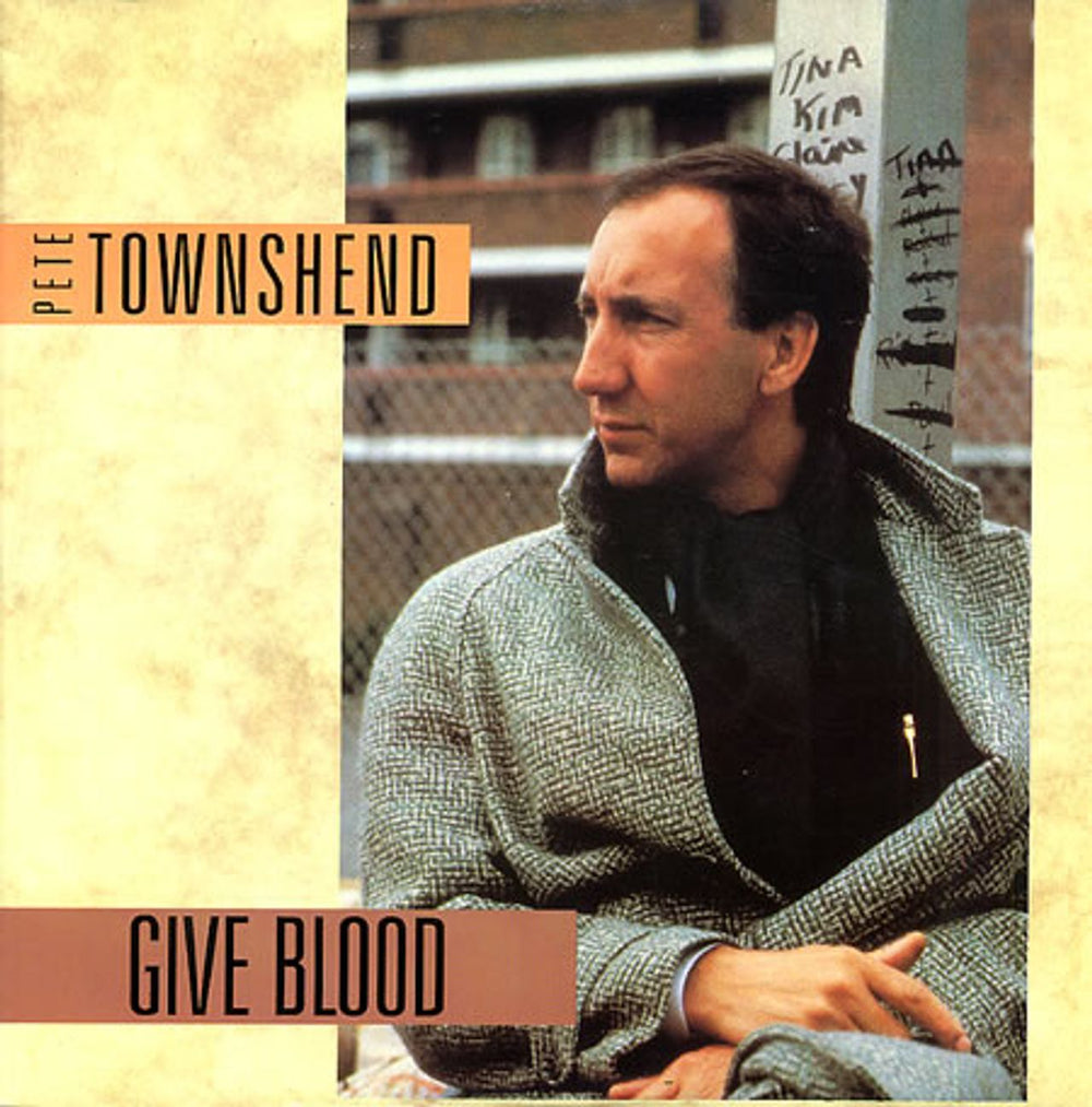 Pete Townshend Give Blood UK 12" vinyl single (12 inch record / Maxi-single) U8744T