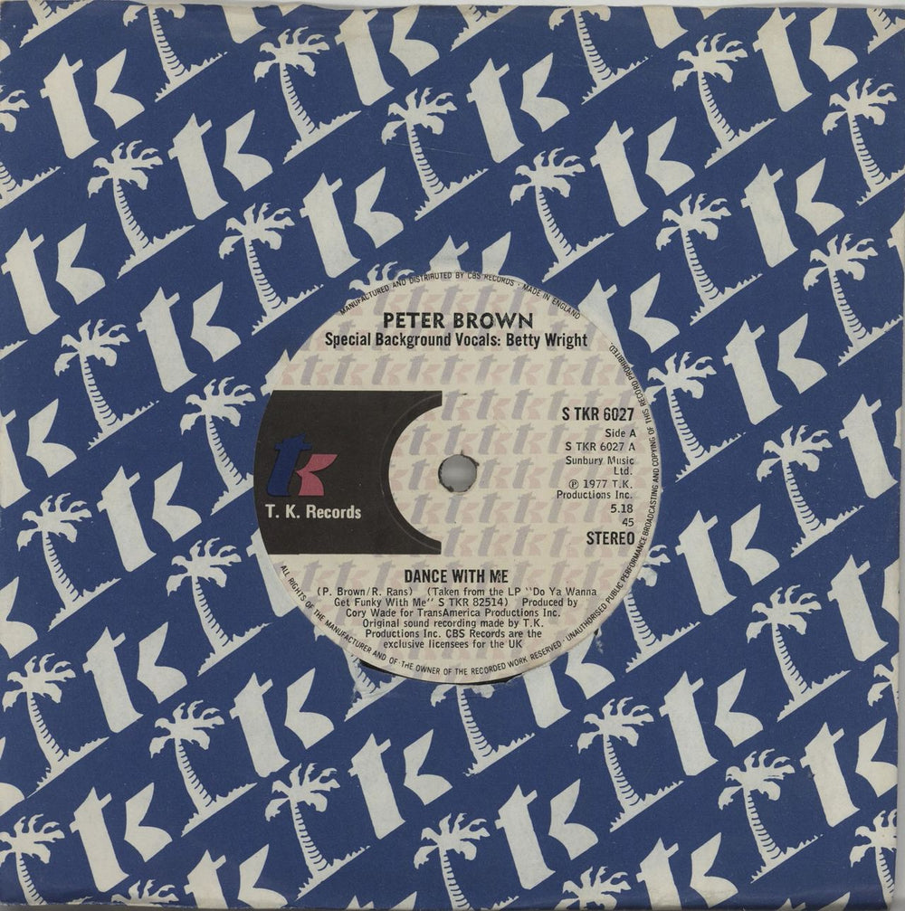 Peter Brown Dance With Me UK 7" vinyl single (7 inch record / 45) STKR6027