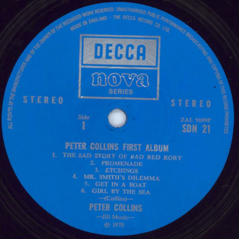 Peter Collins First Album UK vinyl LP album (LP record) LLNLPFI212108