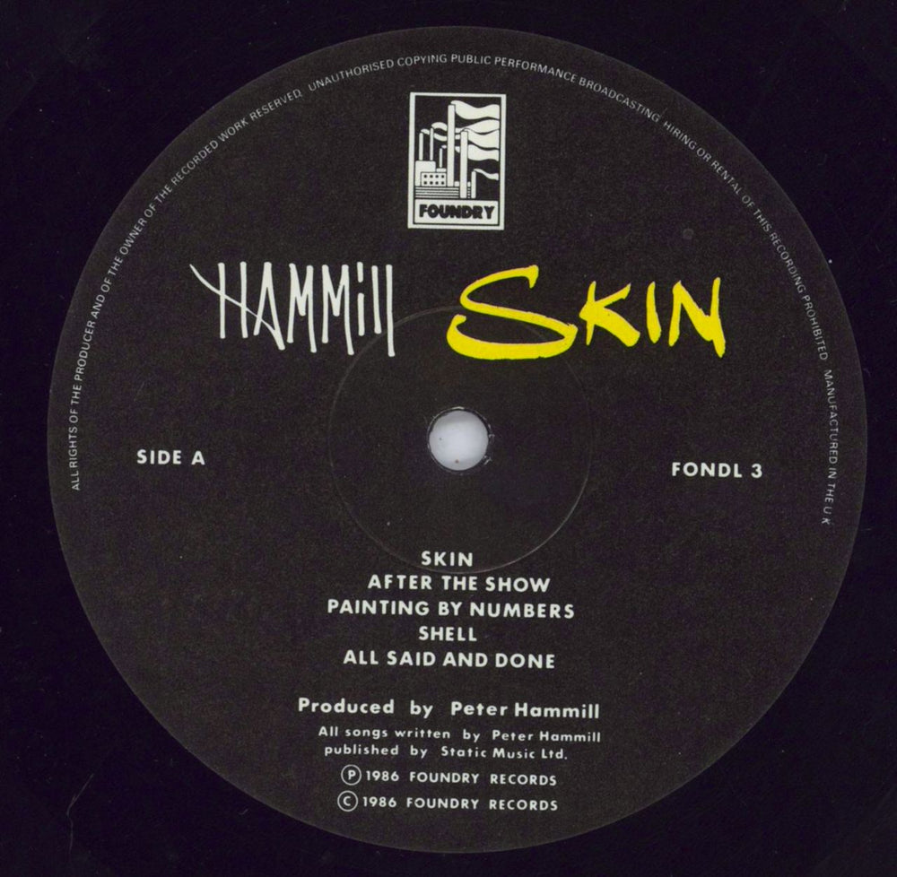 Peter Hammill Skin - Shrink UK vinyl LP album (LP record) HMLLPSK830143