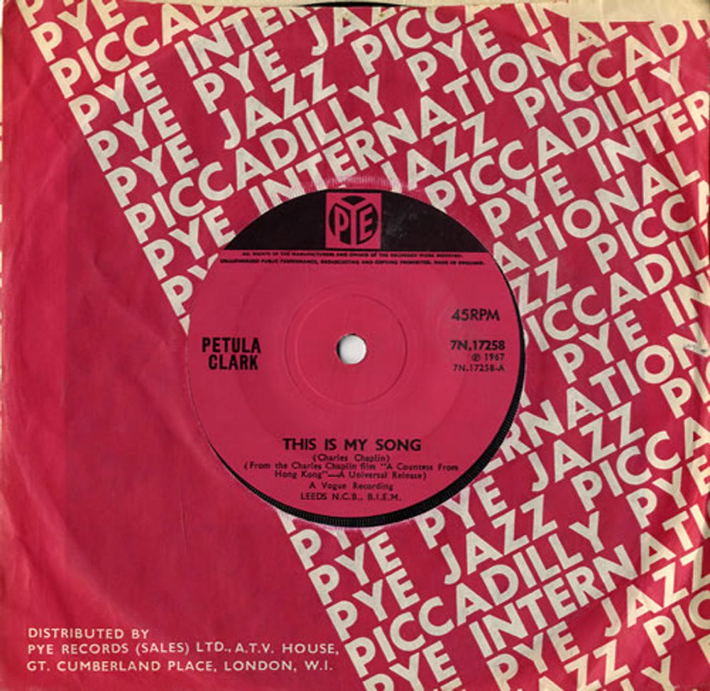 Petula Clark This Is My Song - Solid UK 7" vinyl single (7 inch record / 45) 7N.17258