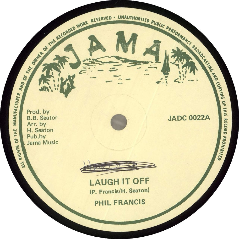 Phil Francis Laugh It Off/ Hold On Tight UK 12" vinyl single (12 inch record / Maxi-single) JADC0022