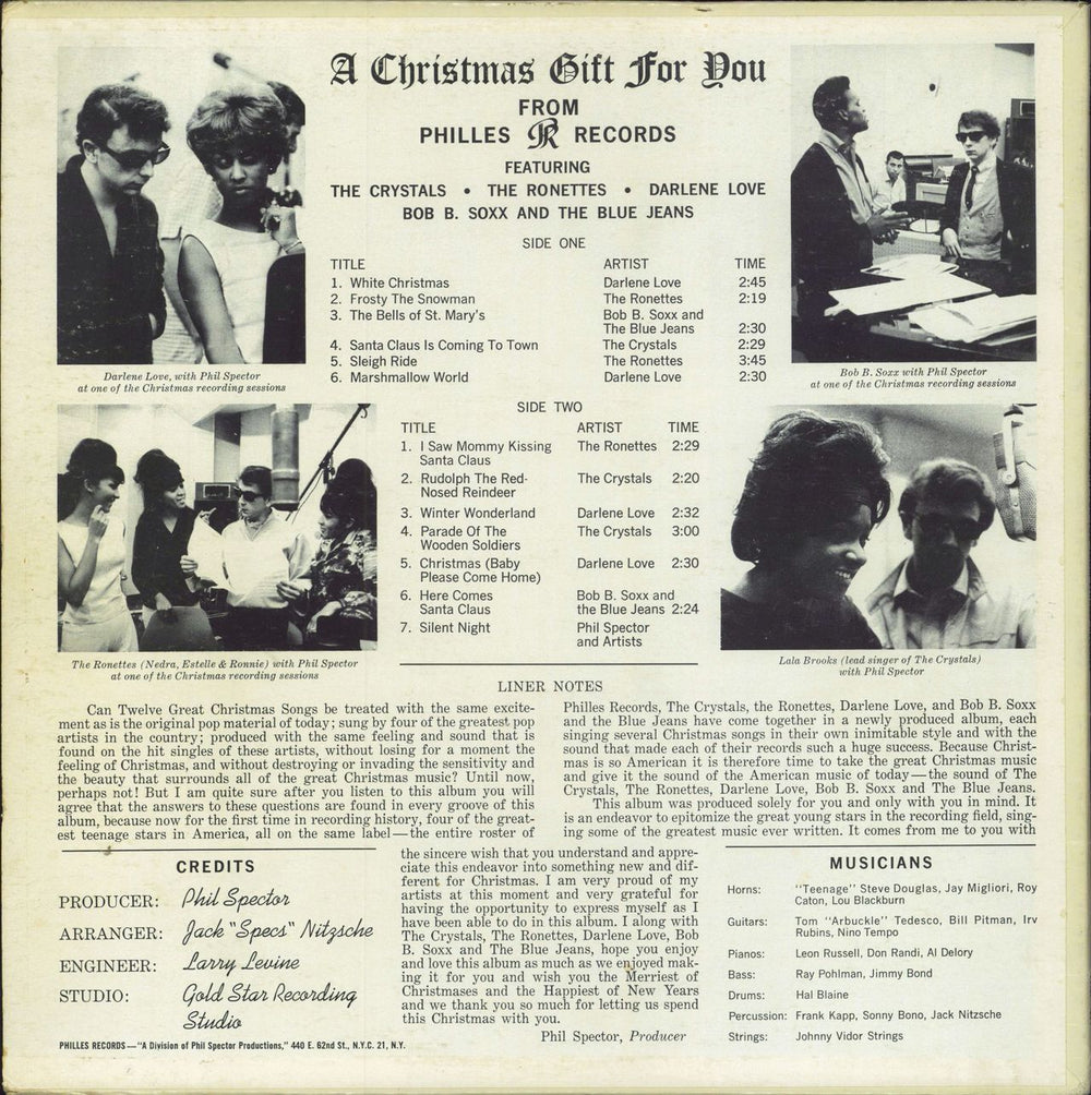 Phil Spector A Christmas Gift For You From Philles Records - Abbey Pressing - EX US vinyl LP album (LP record)
