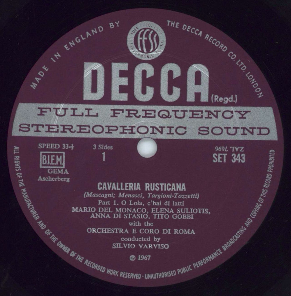 Pietro Mascagni Mascagni: Cavalleria Rusticana / Elena Suliotis Sings Solo Recital UK Vinyl Box Set P0EVXMA813531