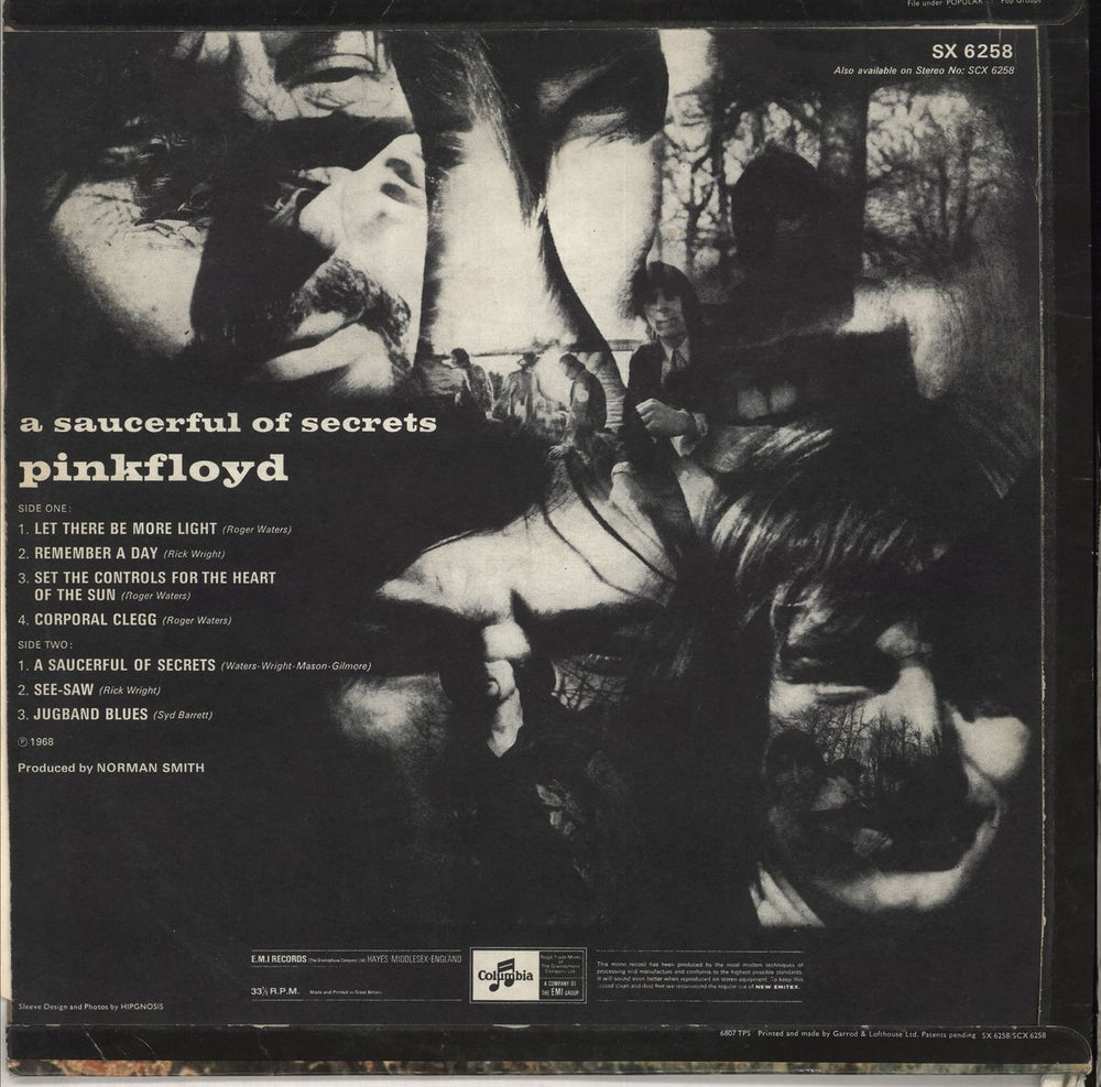 Pink Floyd A Saucerful Of Secrets - 1st - Misprinted Label - VG+ UK vinyl LP album (LP record)