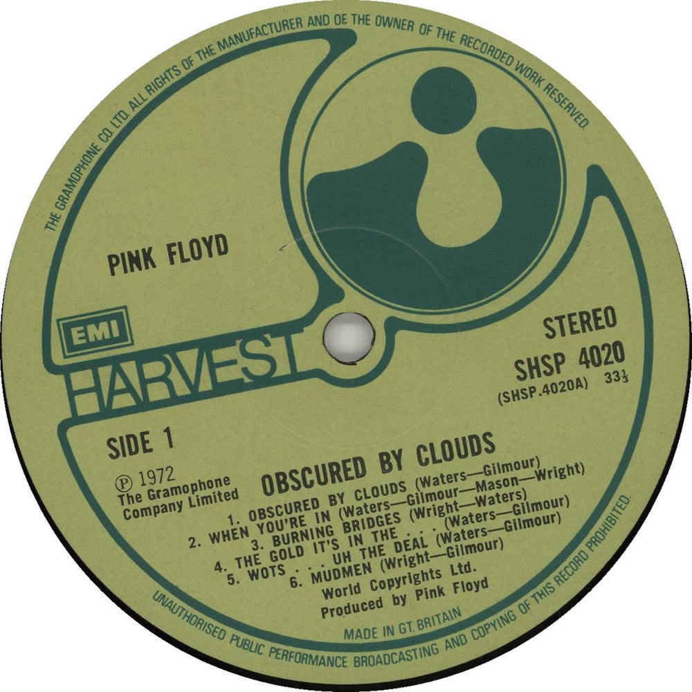 Pink Floyd Obscured By Clouds - 1st (A) UK vinyl LP album (LP record)