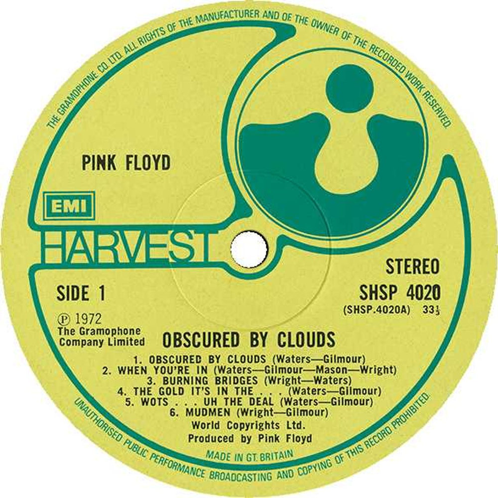 Pink Floyd Obscured By Clouds - 1st (B) - EX UK vinyl LP album (LP record) PINLPOB66675