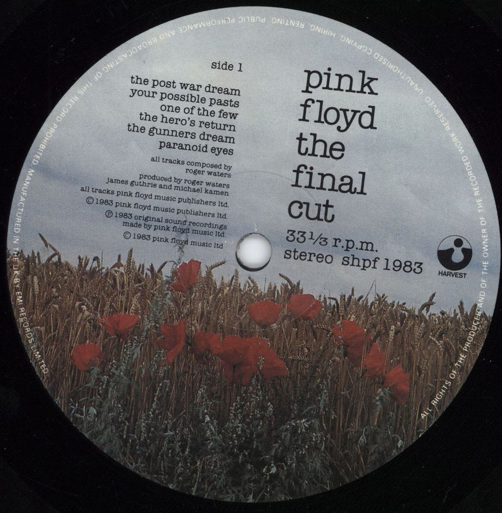 Pink Floyd The Final Cut - 1st - Stickered + Shrink UK vinyl LP album (LP record) PINLPTH779094