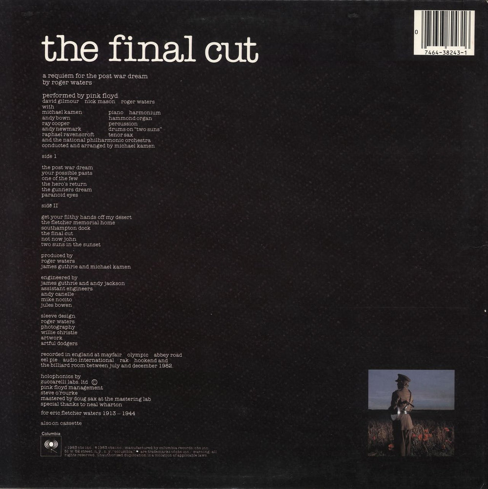 Pink Floyd The Final Cut US vinyl LP album (LP record) 074643824316