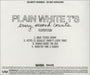 Plain White T's Every Second Counts - Sampler US Promo CD-R acetate CDR ACETATE