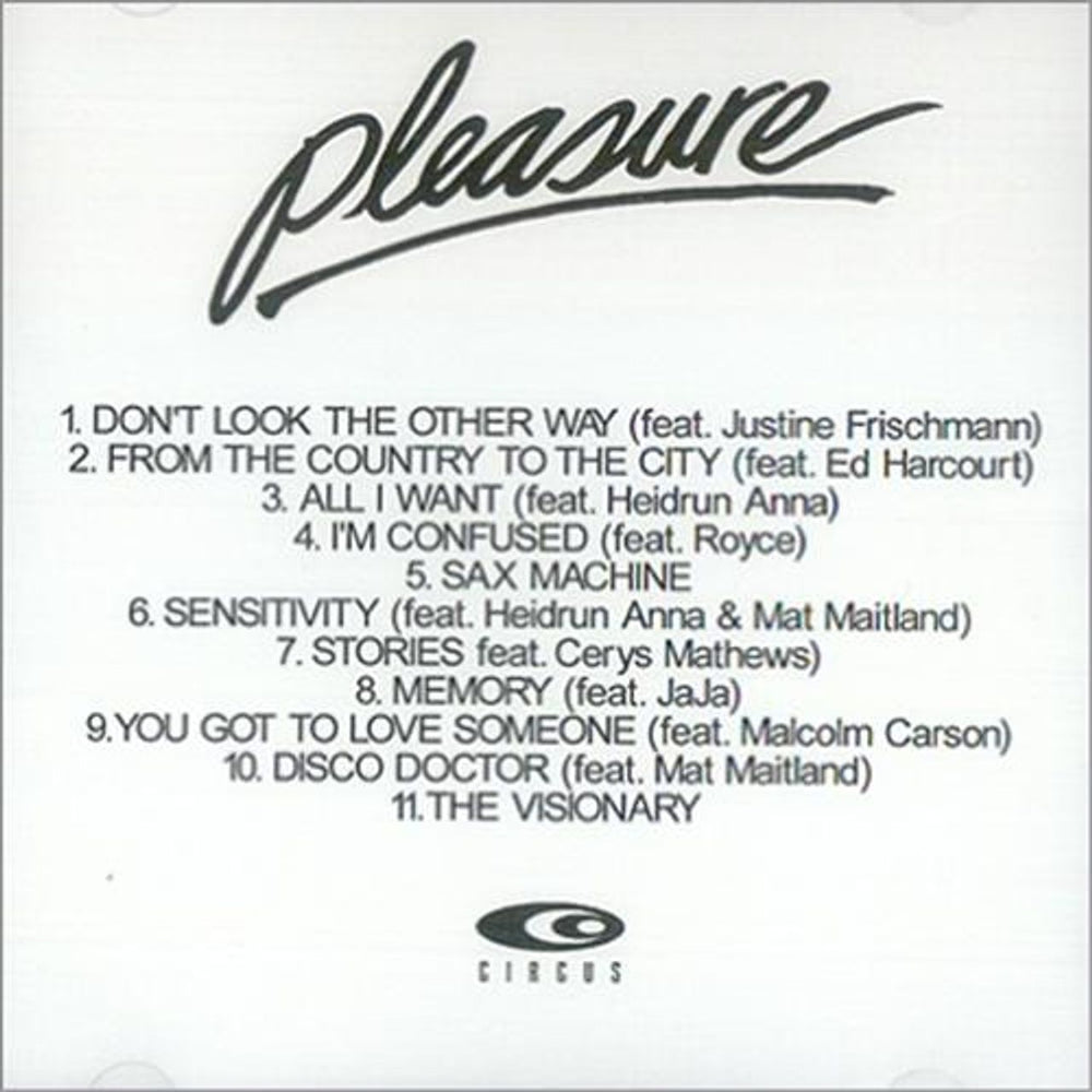 Pleasure [00s] Pleasure - jewel case UK Promo CD-R acetate CD-R ACETATE