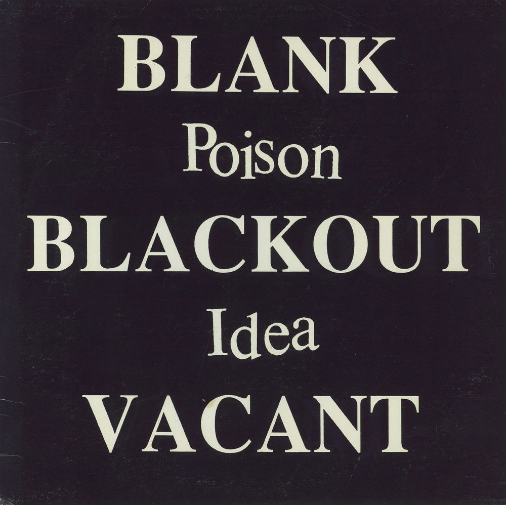 Poison Idea Blank, Blackout, Vacant - Red Translucent / Black Vinyl US vinyl LP album (LP record) TAANG!63