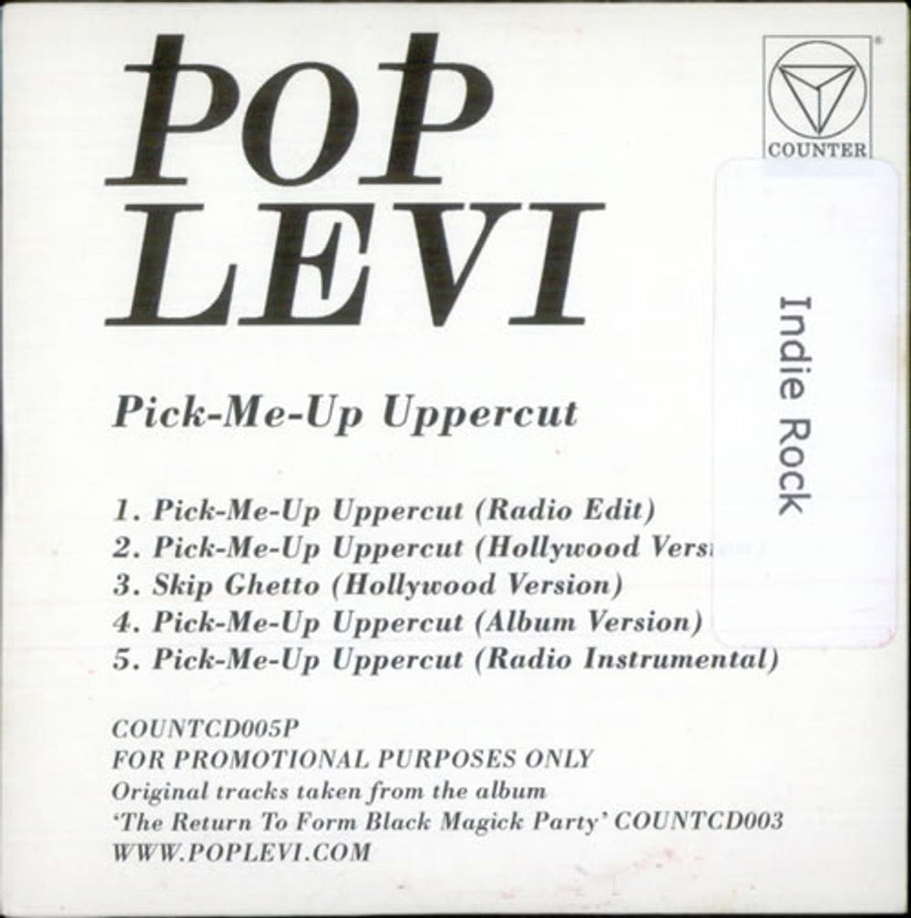 Pop Levi Pick-Me-Up Uppercut UK Promo CD single (CD5 / 5") COUNTCD005P