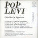 Pop Levi Pick-Me-Up Uppercut UK Promo CD single (CD5 / 5") COUNTCD005P