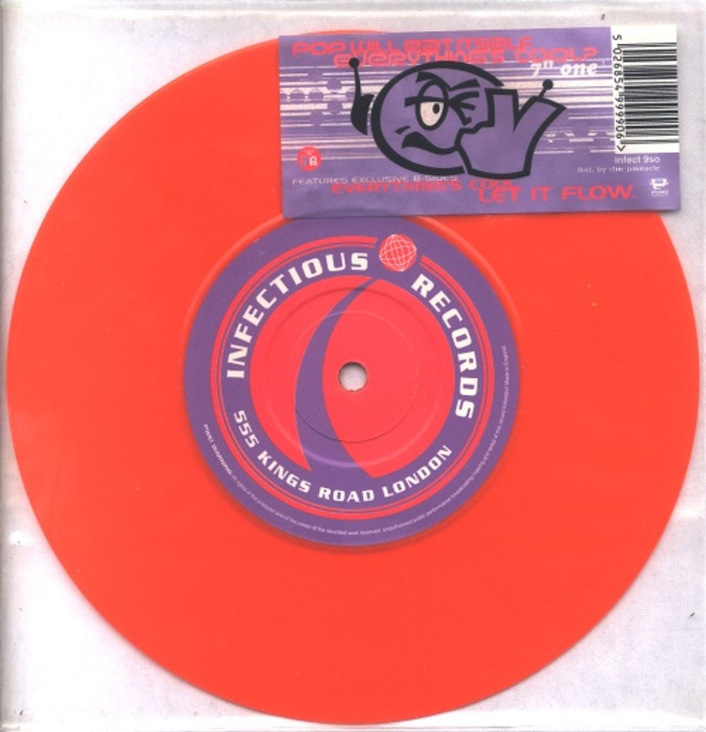 Pop Will Eat Itself Everything's Cool ? - Orange Vinyl UK 7" vinyl single (7 inch record / 45) INFECT9SO