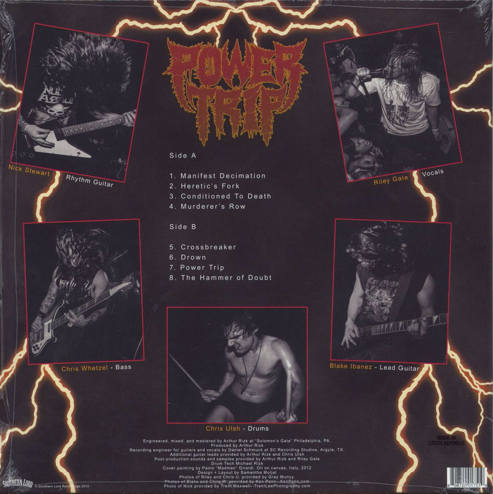 Power Trip Manifest Decimation + Shrink US vinyl LP album (LP record) 808720017519