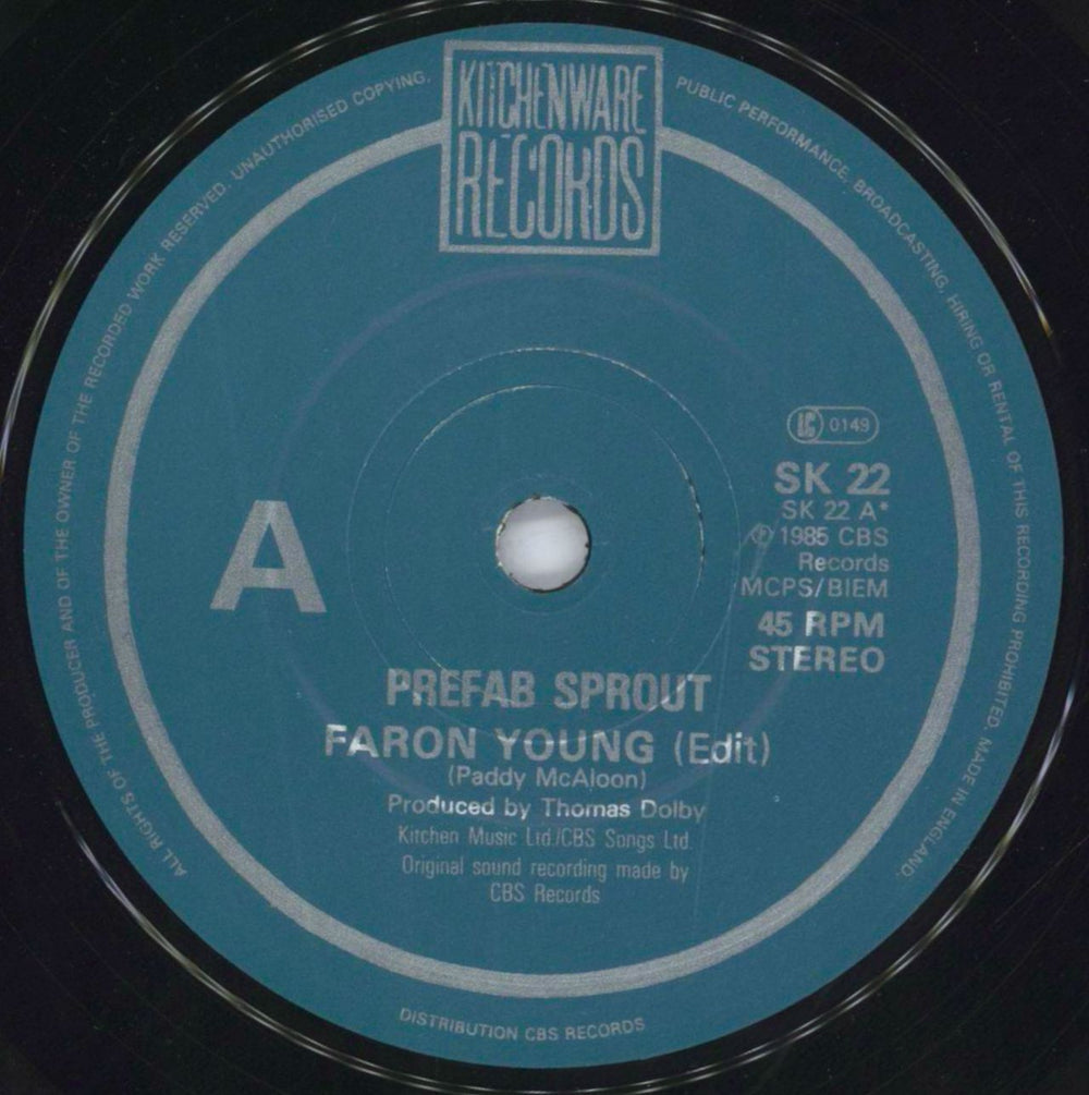 Prefab Sprout Faron Young UK 7" vinyl single (7 inch record / 45) PRE07FA817068