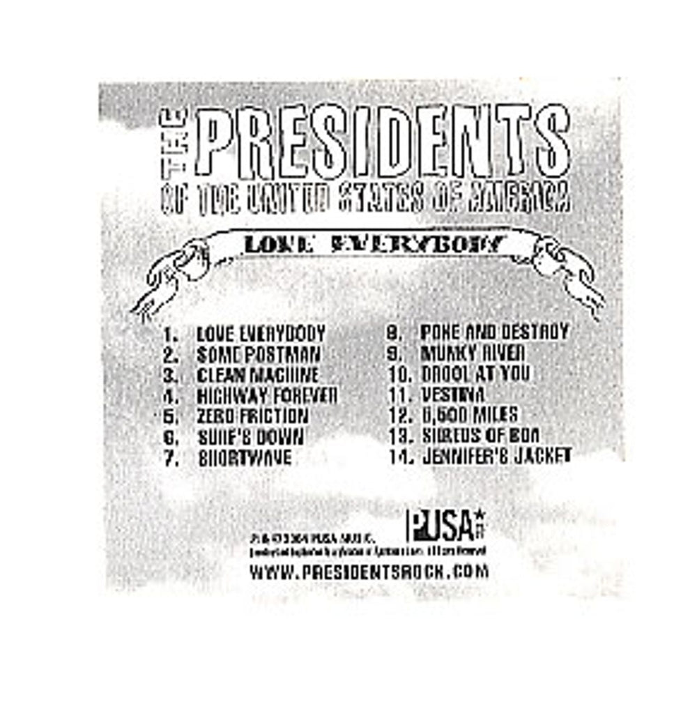 Presidents Of The USA Love Everybody US Promo CD album (CDLP) C01660604