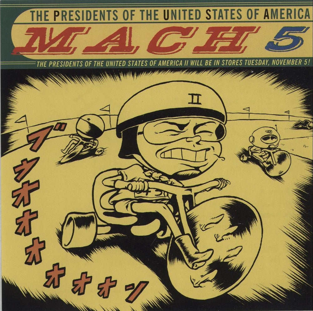 Presidents Of The USA Mach 5 US Promo CD single (CD5 / 5") CSK8880