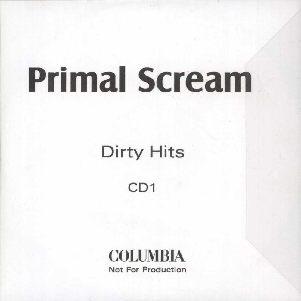 Primal Scream Dirty Hits - CD1 UK Promo CD-R acetate CD-R