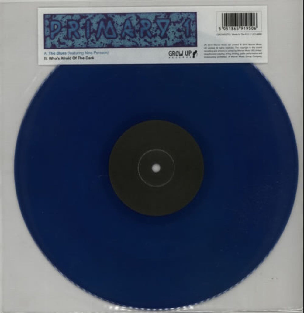 Primary 1 The Blues - RSD - Blue vinyl UK Promo 10" vinyl single (10 inch record) GROW02TE