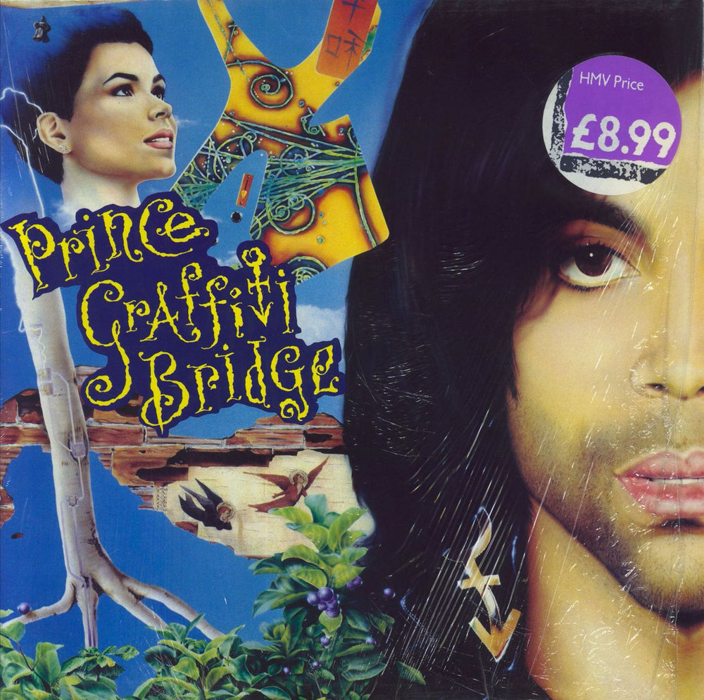 Prince Graffiti Bridge + Opened Shrink UK 2-LP vinyl record set (Double LP Album) WX361