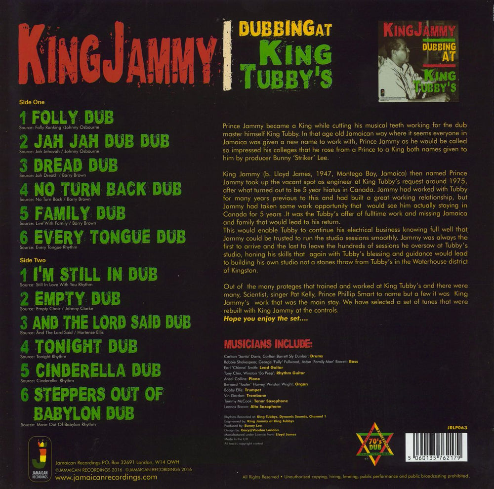 Prince Jammy Dubbing At King Tubby's UK vinyl LP album (LP record)