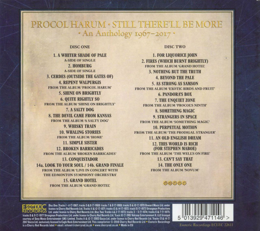 Procol Harum Still There'll Be More (An Anthology 1967-2017) UK 2 CD album set (Double CD)