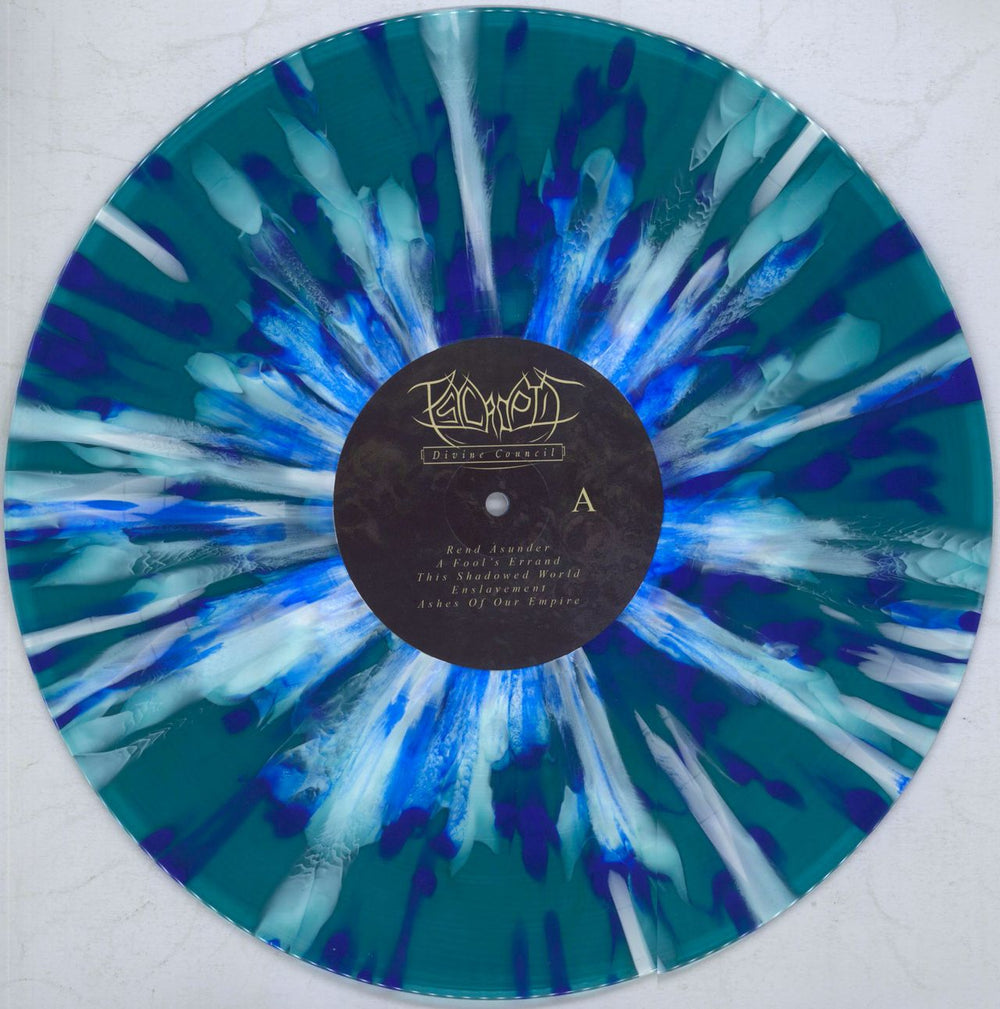 Psycroptic Divine Council - Sea Green with Blue and White Splatter vinyl US vinyl LP album (LP record) 6Z3LPDI822397