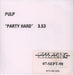 Pulp Party Hard - Acetate UK Promo CD-R acetate CDR