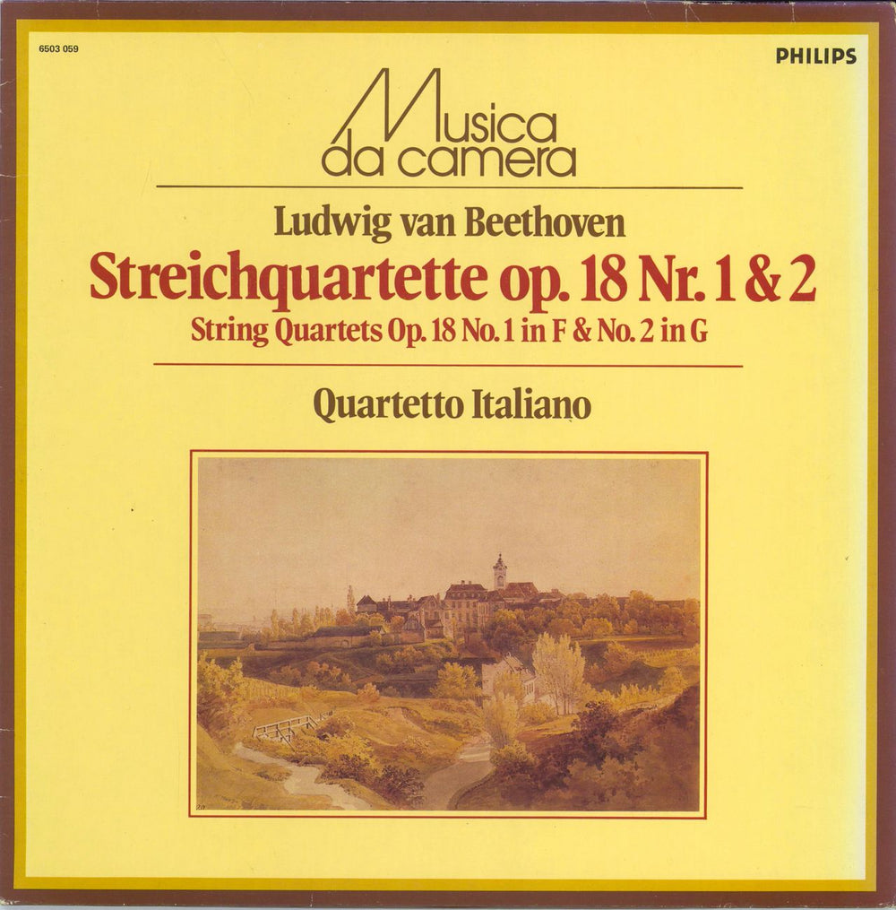 Quartetto Italiano Ludwig Van Beethoven: Streichquartett F-Dur, Op. 18/1 / Streichquartett G-Dur, Op. 18/2 Dutch vinyl LP album (LP record) 6503059