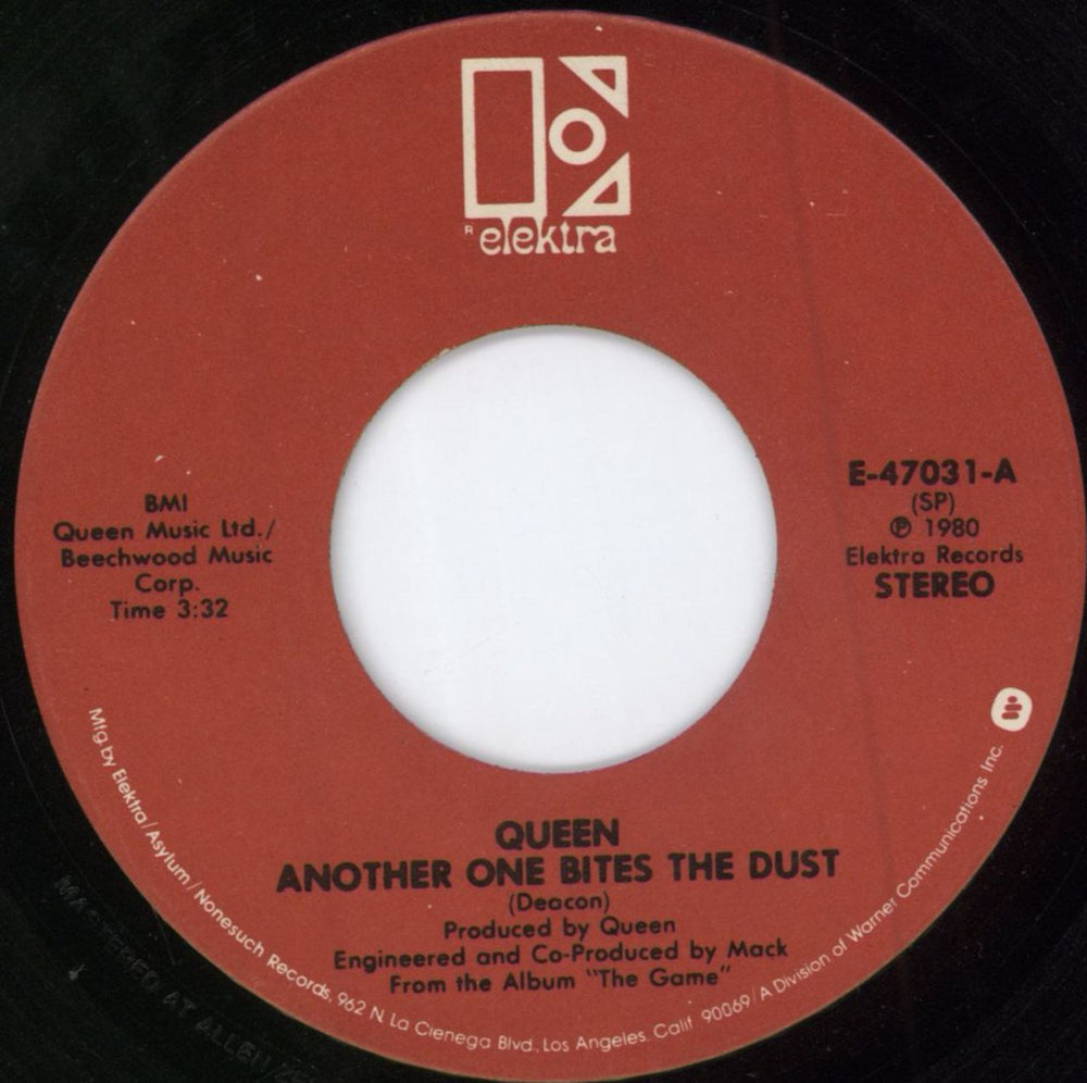 Queen Another One Bites The Dust - SP US 7" vinyl single (7 inch record / 45) E-47031