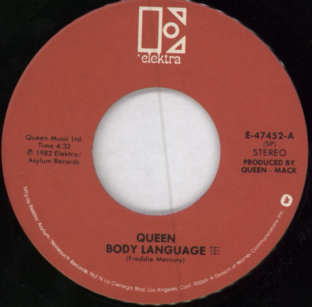 Queen Body Language US 7" vinyl single (7 inch record / 45) QUE07BO12703