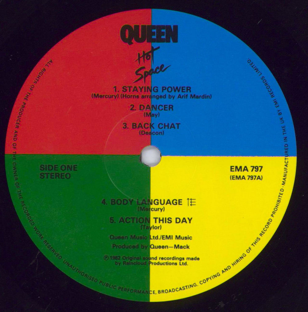 Queen Hot Space UK vinyl LP album (LP record) QUELPHO581801