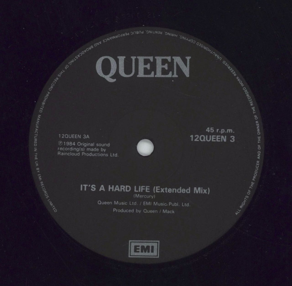 Queen It's A Hard Life - EX UK 12" vinyl single (12 inch record / Maxi-single) 12QUEEN3