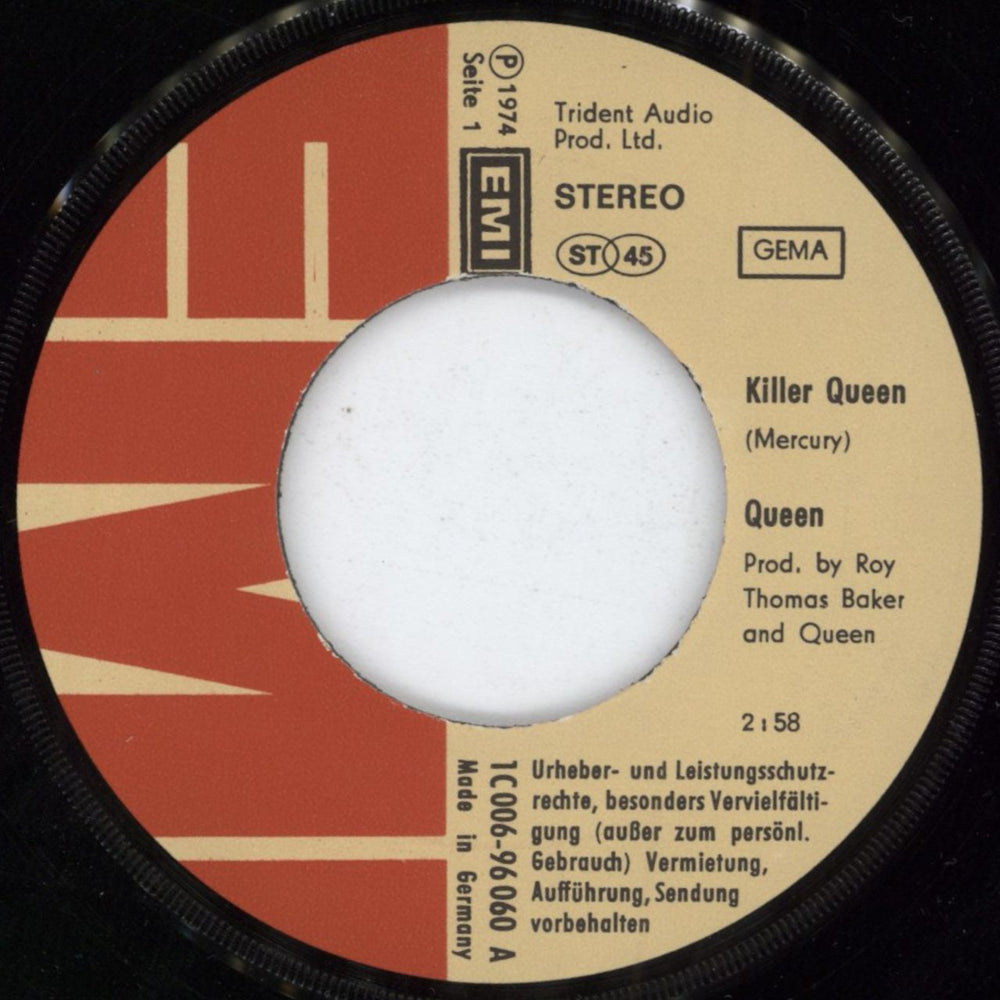 Queen Killer Queen - P/S - EX German 7" vinyl single (7 inch record / 45) QUE07KI189533