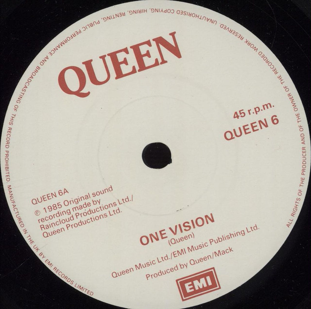 Queen One Vision - Double Sleeve UK 7" vinyl single (7 inch record / 45) QUE07ON672580