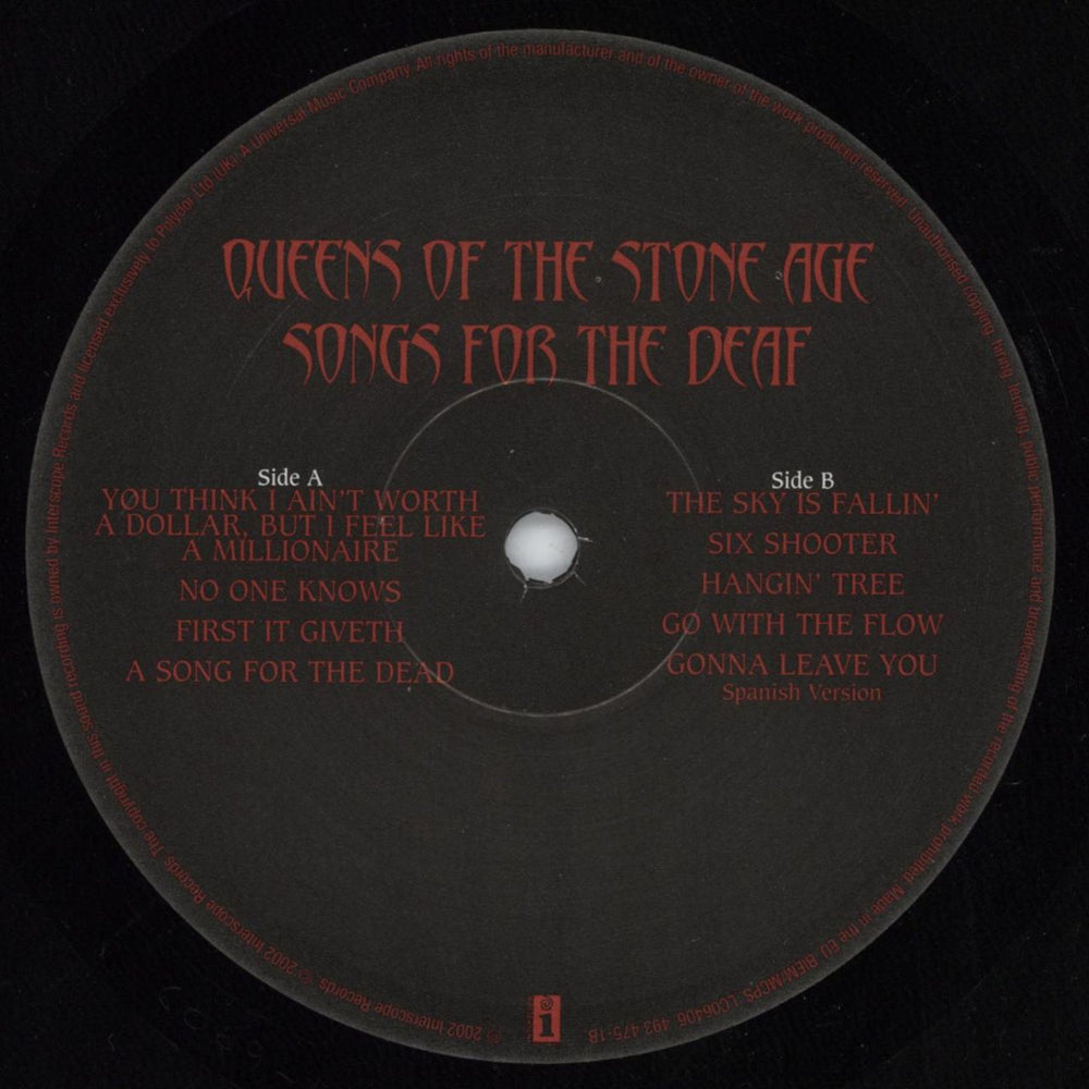 Queens Of The Stone Age Songs For The Deaf - Hype Stickered Sleeve UK 2-LP vinyl record set (Double LP Album) QOS2LSO815260