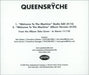 Queensryche Welcome To The Machine US Promo CD-R acetate CD-R ACETATE