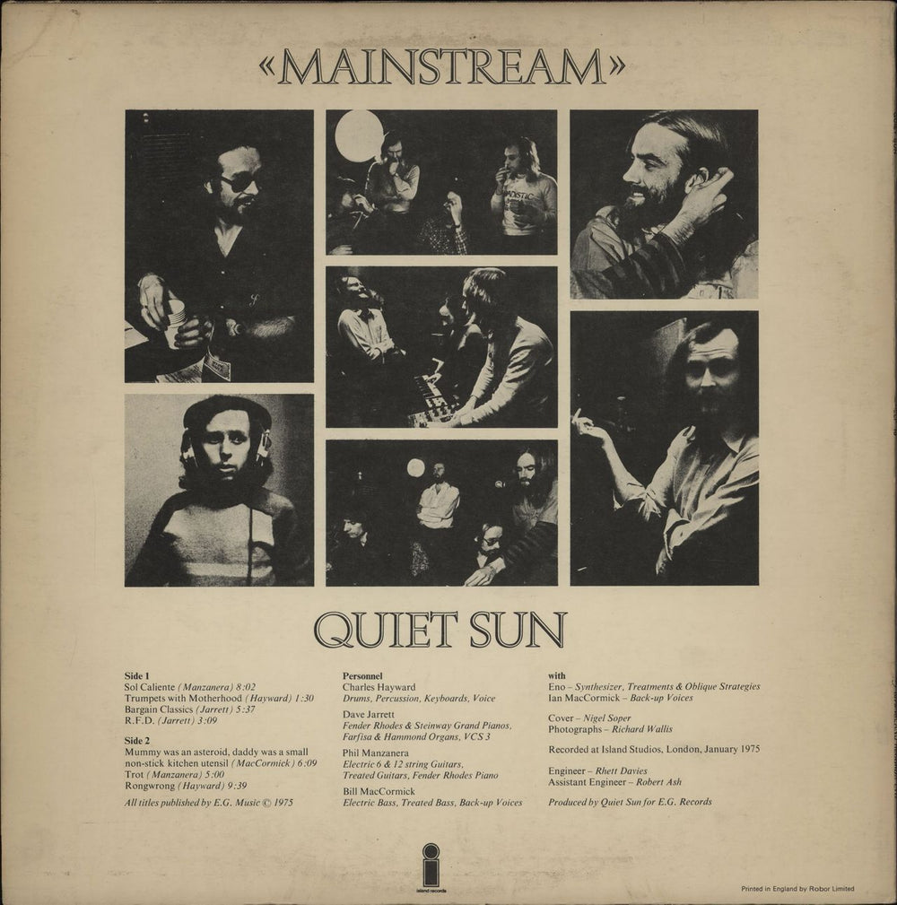 Quiet Sun Mainstream - VG+ UK vinyl LP album (LP record)